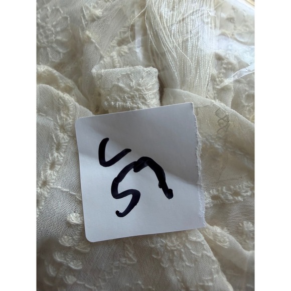 Fate Mini Dress L Cream Sheer Eyelet Puff Sleeve Cottagecore Whimsical (no slip) - Picture 10 of 10